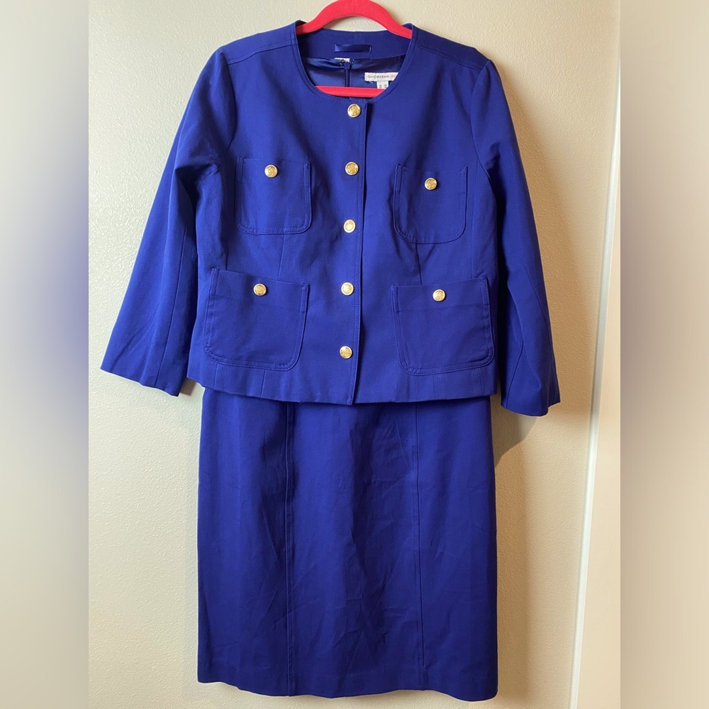 Isaac Mizrahi 24/7 Stretch Sleeveless Dress-10 Royal Navy and Blazer 8 💙💛